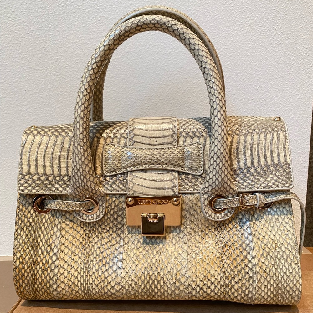 Jimmy Choo Natural Python Rosalie Elaphe Bag